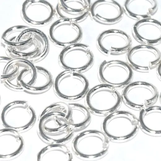 6mm 18ga (1mm) Silver Plated Jump Rings, 20 Pieces 6mm 18ga (1mm) Silver Plated Jump Rings, 20 Pieces