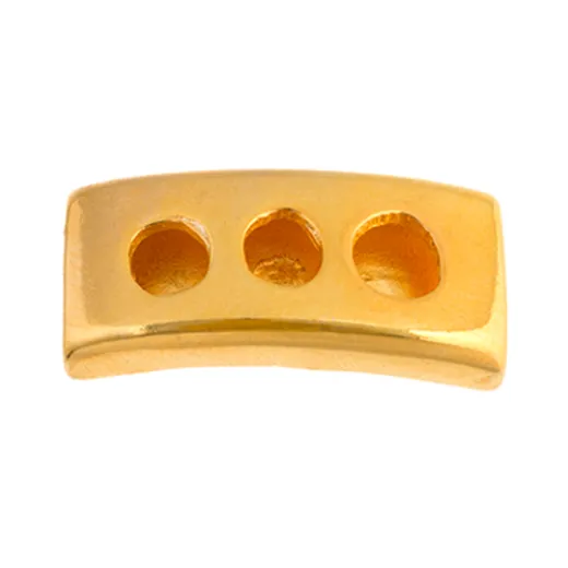 28mm Three Hole Slider Tube, Gold, 1 Pc 28mm Three Hole Slider Tube, Gold, 1 Pc