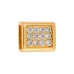 Gold Rectangle Silver Slider with Crystals, 15mm, 2 Pcs Gold Rectangle Silver Slider with Crystals, 15mm, 2 Pcs