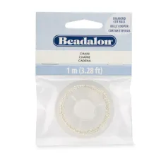 Beadalon Box Chain, Silver Colour. 1.4mm diameter, 2m length. 340-060 Beadalon Box Chain, Silver Colour. 1.4mm diameter, 2m length. 340-060