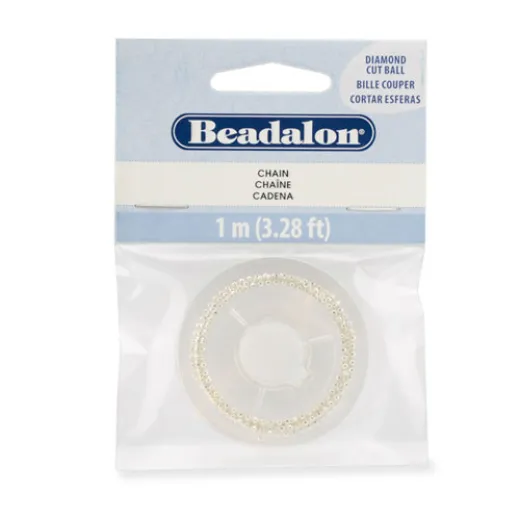 Beadalon Box Chain, Silver Colour. 1.4mm diameter, 2m length. 340-060 Beadalon Box Chain, Silver Colour. 1.4mm diameter, 2m length. 340-060