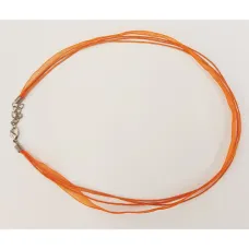 Ready Made Ribbon Necklace with Clasp, Orange