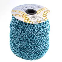 Aqua Aluminium Chain, 11 x 8mm, 1 Metre Length