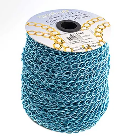 Aqua Aluminium Chain, 11 x 8mm, 1 Metre Length Aqua Aluminium Chain, 11 x 8mm, 1 Metre Length