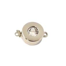 12mm Claspgarten White Bronze Push Clasp with Swarovski clear crystal embellishm...