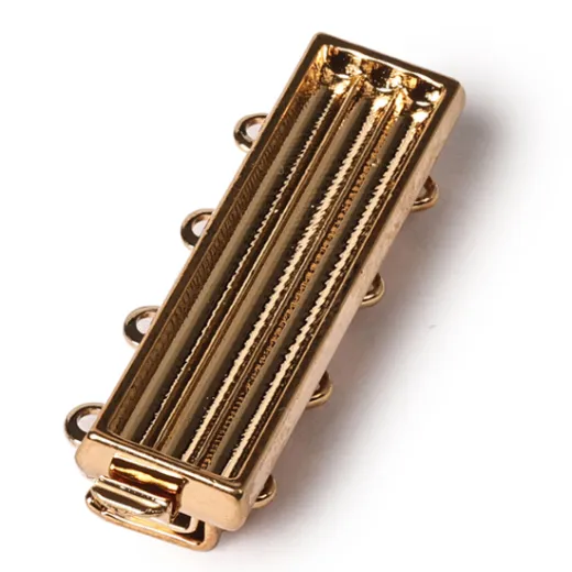 Delica customisable 4 strand Claspgarten Gold Plated Push Clasp , 26x7mm Delica customisable 4 strand Claspgarten Gold Plated Push Clasp , 26x7mm