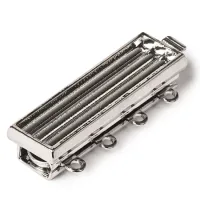 Delica customisable 4 strand Claspgarten White Bronze Plated Push Clasp , 26x7mm