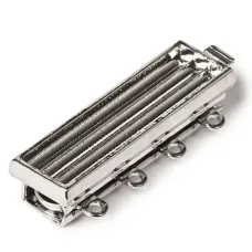 Delica customisable 4 strand Claspgarten White Bronze Plated Push Clasp , 26x7mm