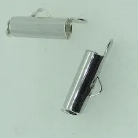 12mm Slide Tube end cap, pack of 2 pcs, silver plated