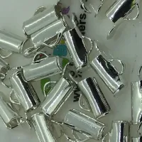 7mm Slide Tube end cap, pack of 2 pcs, silver plated