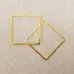 Bead Frames, 25mm Squares, Gold Colour, 2 Pieces