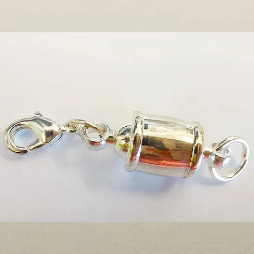 Sterling Silver Plated, E-Z Magnetic Clasp converter, 21 x 18mm. 1 pc. Sterling Silver Plated, E-Z Magnetic Clasp converter, 21 x 18mm. 1 pc.