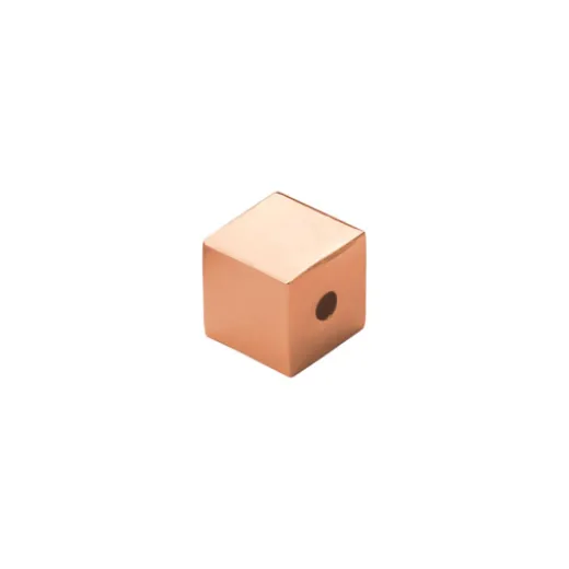 Rose Gold Plated Pewter Large Cube, 1/2" Rose Gold Plated Pewter Large Cube, 1/2"