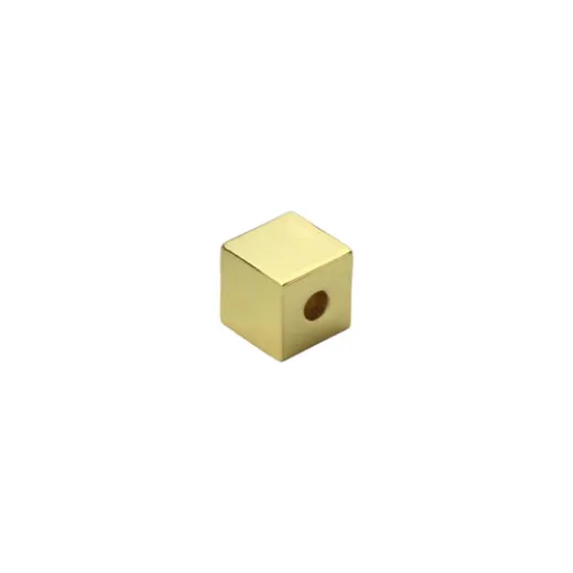 Gold Plated Pewter Small Cube, 3/8" Gold Plated Pewter Small Cube, 3/8"