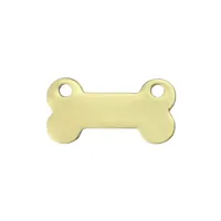 Gold Plated Pewter Dog Bone, 1 1/4 x 5/8"