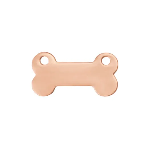 Rose Gold Plated Pewter Dog Bone, 1 1/4 x 5/8" Rose Gold Plated Pewter Dog Bone, 1 1/4 x 5/8"