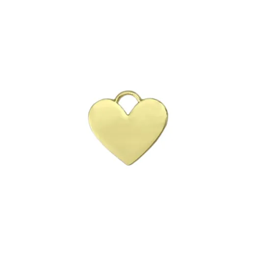 Gold Plated Pewter Heart with Loop, 7/8" Gold Plated Pewter Heart with Loop, 7/8"