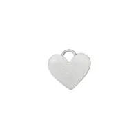 Matte Silver Plated Pewter Heart with Loop, 7/8"