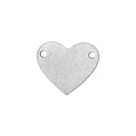 Matte Silver Plated Pewter Heart, 1 3/4 x 1/4" Matte Silver Plated Pewter Heart, 1 3/4 x 1/4"