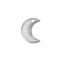 Matte Silver Plated Pewter Moon, 7/8 x 5/8"