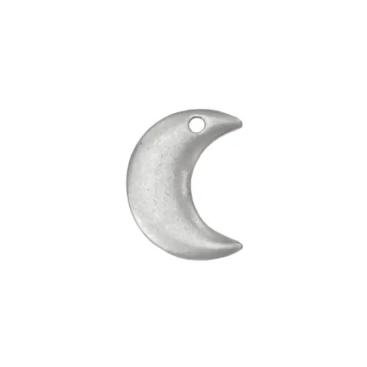 Matte Silver Plated Pewter Moon, 7/8 x 5/8" Matte Silver Plated Pewter Moon, 7/8 x 5/8"