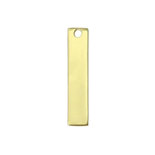 Gold Plated Pewter Rectangle, 1 3/4" x 1/4" Gold Plated Pewter Rectangle, 1 3/4" x 1/4"