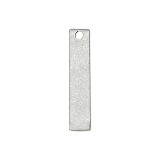Matte Silver Plated Pewter Rectangle, 1 3/4" x 1/4" Matte Silver Plated Pewter Rectangle, 1 3/4" x 1/4"