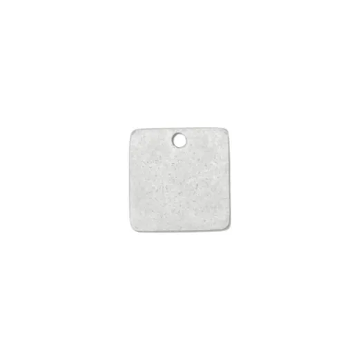 Matte Silver Plated Pewter Small Square, 3/4" Matte Silver Plated Pewter Small Square, 3/4"