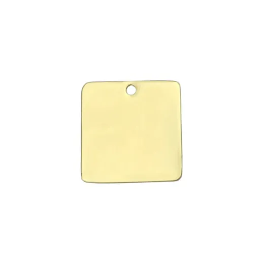 Gold Plated Pewter Square, 15/16" Gold Plated Pewter Square, 15/16"