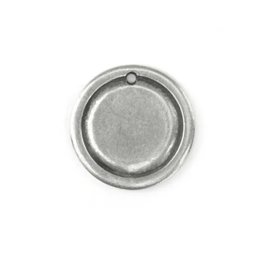 Pewter Large Circle, 27mm Border Blank Pewter Large Circle, 27mm Border Blank