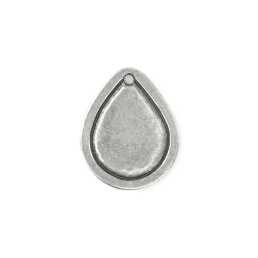 Pewter Large Drop, 25mm Border Blank