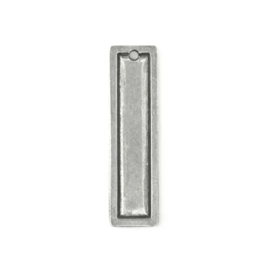 Pewter Large Rectangle, 12 x 45mm Border Blank Pewter Large Rectangle, 12 x 45mm Border Blank