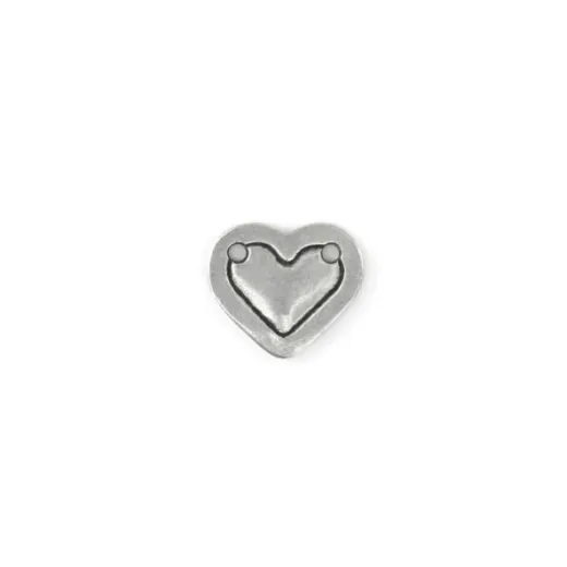Pewter Small Heart, 13mm Border Blank, pack of 2