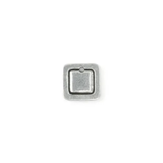 Pewter Small Square, 12mm Border Blank, pack of 2 Pewter Small Square, 12mm Border Blank, pack of 2