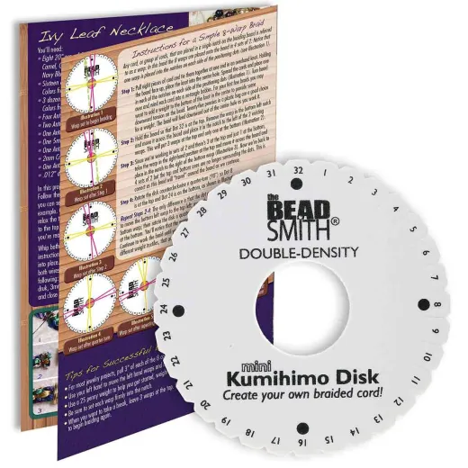 BeadSmith round kumihimo braiding disc 108mm diameter, extra thick 20mm foam with 32 numbered slots
