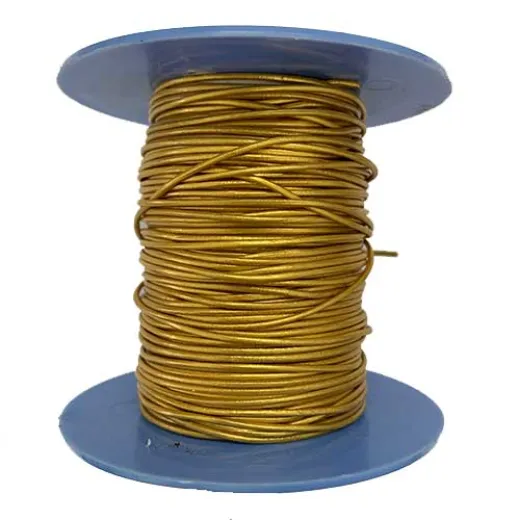 1mm Leather Cord, Metallic Yellow, 1m Length 1mm Leather Cord, Metallic Yellow, 1m Length