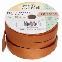 Metallic Gold 10x2mm Leather in multiples of 20cm