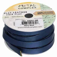 Navy Blue 10x2mm Leather in multiples of 20cm
