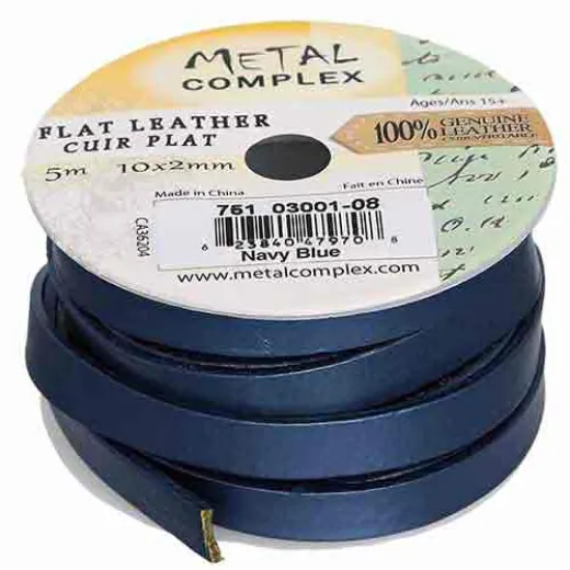 Navy Blue 10x2mm Leather in multiples of 20cm Navy Blue 10x2mm Leather in multiples of 20cm