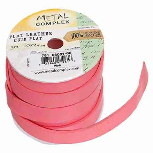 Bulk reel of Pink 10x2mm Leather , 5M. Bulk reel of Pink 10x2mm Leather , 5M.
