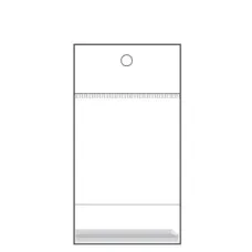 3" x  3" Clear Poly Hanging Bag, resealable with white header, pack of...