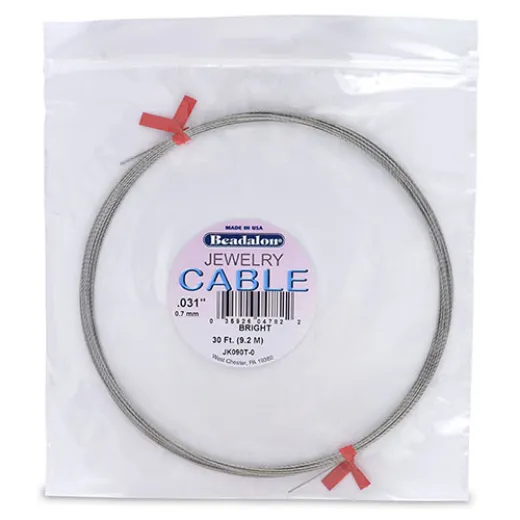 Stainless Steel Jewellery Cable, .031 in (0.79 mm), Bright, 30 ft (9.2 m) Stainless Steel Jewellery Cable, .031 in (0.79 mm), Bright, 30 ft (9.2 m)