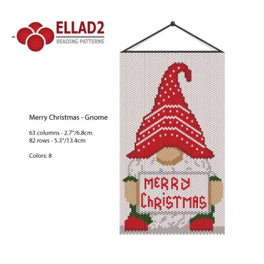 Christmas Gnome Wall Hanging Beads Kit for ELLAD2 Pattern Christmas Gnome Wall Hanging Beads Kit for ELLAD2 Pattern