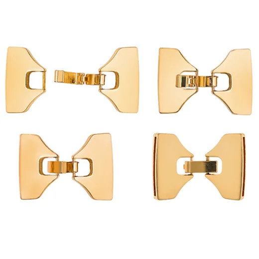 Leather Bow Shaped Clasp, 39 x 28.5mm Gold Leather Bow Shaped Clasp, 39 x 28.5mm Gold