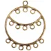 Chandelier Earring 35x33mm, 14 Rings Antique Gold, 1 Pair Chandelier Earring 35x33mm, 14 Rings Antique Gold, 1 Pair