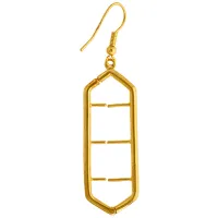 Rectangle Interchangeable Gold Earrings, 1 Pair