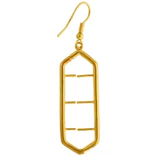 Rectangle Interchangeable Gold Earrings, 1 Pair