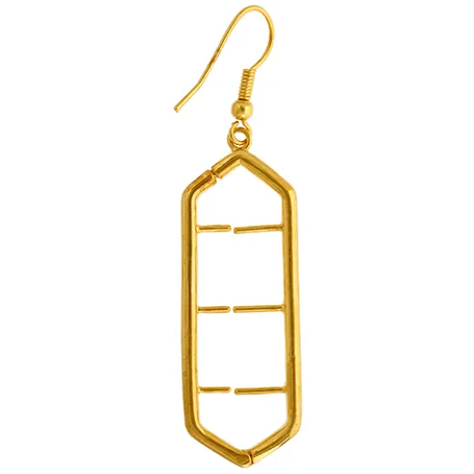 Rectangle Interchangeable Gold Earrings, 1 Pair Rectangle Interchangeable Gold Earrings, 1 Pair