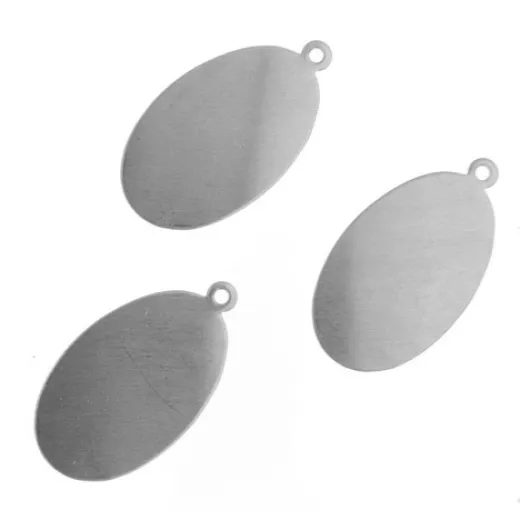German Silver Oval, 29 x 13mm, 24ga, Pack of 2 German Silver Oval, 29 x 13mm, 24ga, Pack of 2