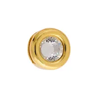 13mm Gold Slider with Crystal, 1pc
